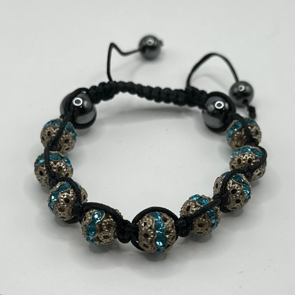 Shamballa Disco Ball Pave Rhinestone Macrame Friendship Bracelet Unisex
